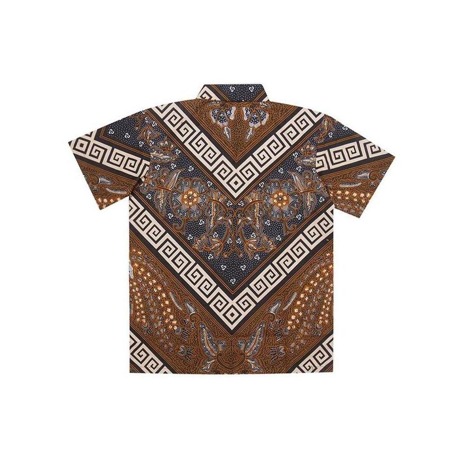 Arjuna Weda Hem Batik Anak Motif Border Banji - Bahan Katun | Kantong Depan | Lengan Pendek