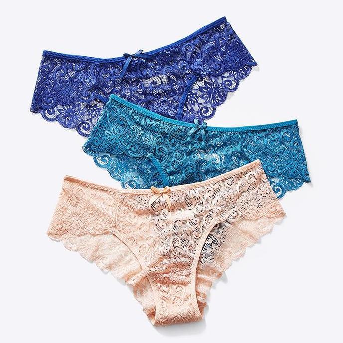 Wokpu- Celana Dalam Wanita Jumbo G String Renda Lembut C1250