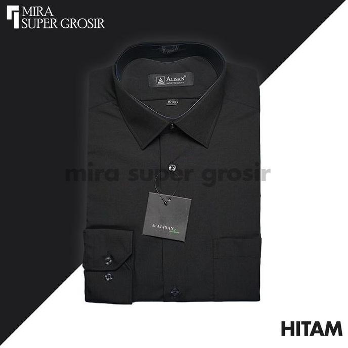 Vorgese- Alisan Kemeja Pria Polos Slim Fit Lengan Panjang Original Baju Atasan Kerja Cowo Alisan For