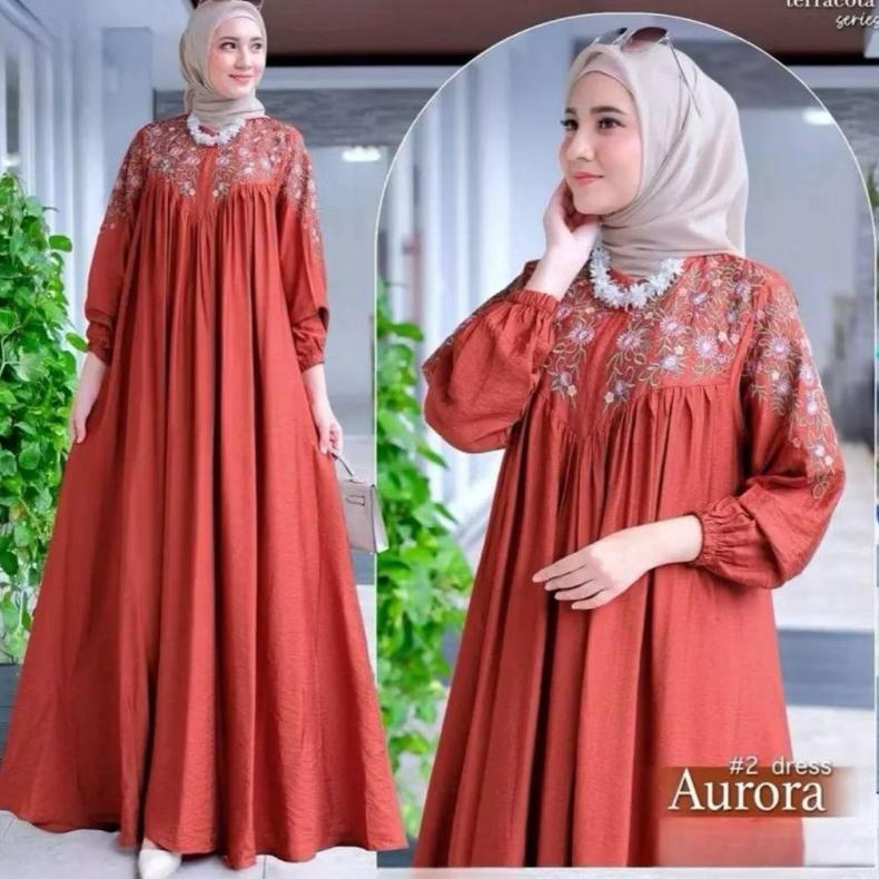 DISKON GAMIS BORDIR KATUN RAYON TWILL PREMIUM LD 120CM WARNA HITAM DAN PUTIH GAMIS JUMBO / GAMIS LEB