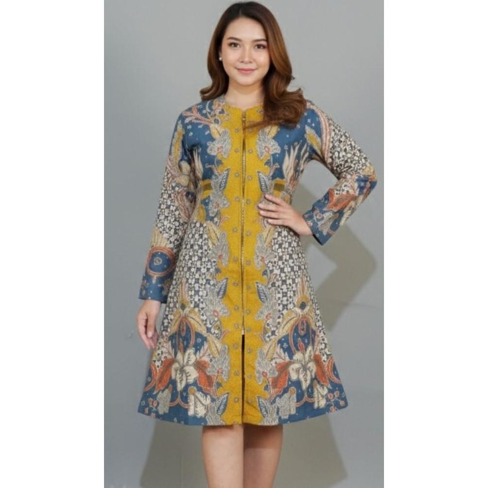 TERMURAH Batik Solo Trendy - Batik Tunik MANOHARA Cantik Dan Elegan | Blouse Wanita Lapis Furing