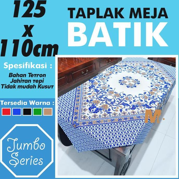 Kantowi- Taplak Meja Batik Jumbo Dekorasi Ruang Tamu Guru Sekolah Raden Ayu Hiasan Rumah Katun Hitam