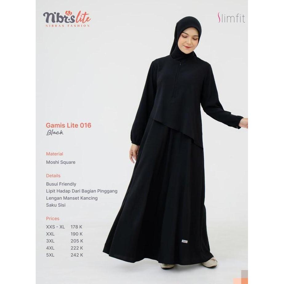 Nibras - Lite 016 - Gamis Simple Polosan - Gamis Busui Modis