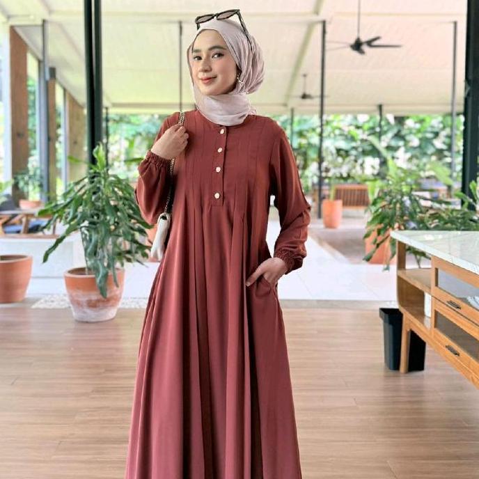 Gamis Darby/Dnl Ruxury Polos Kancing Depan All New