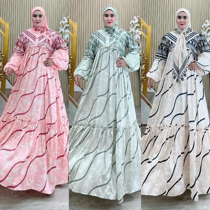Gamis Mina Series Part 2 Yodizein Full Silky Printing