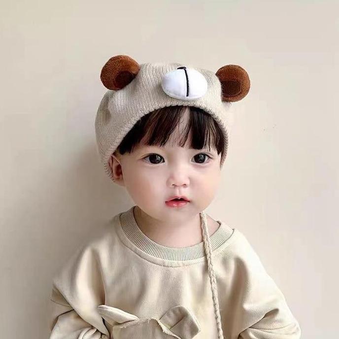[Alfamidi LINK]Topi Beret Bayi topi rajut anak korea topi bonet bayi perempuan topi rajut bayi laki 