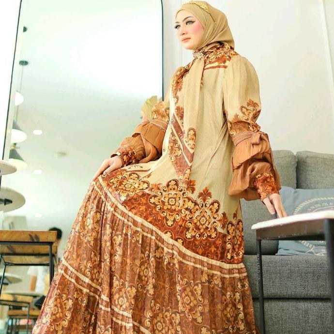 Gamis Jevina Part 2 Yodizein Full Silky Printing Muslim Lembut