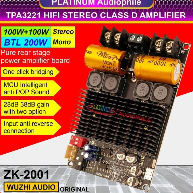 TPA3221 Amplifier Class D Stereo BTL Bridge Hifi HD Sound High Power 200W Original ZK-2001 TERBARU