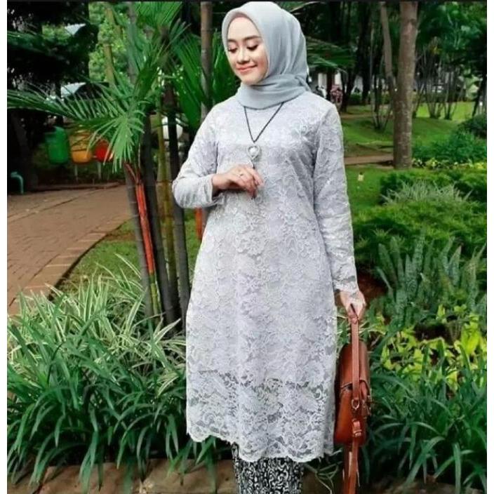 setelan kebaya tunik brokat modern atasan tunik kebaya brokat kekinian premium kebaya tunik brokat k