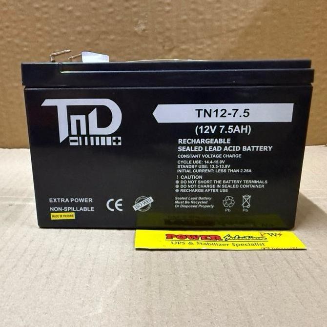 Baterai UPS Battery TND 12V 7,2Ah / Aki kering TND TN12-7.2 ( TND 12V 7,2Ah )