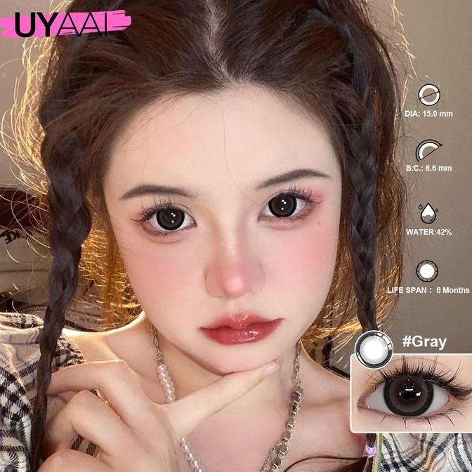 Ayebyt- [Cod] Uyaai Softlens Lollipop Color Lensa Kontak  Big Eyes 14.2-15 Mm 6 Month Contact Lens