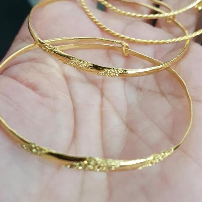 Gelang bayi newborn lilit ulir polos emas asli murni 24k 24 karat 99% (TERBAIK) (TERBARU) (TERMURAH)