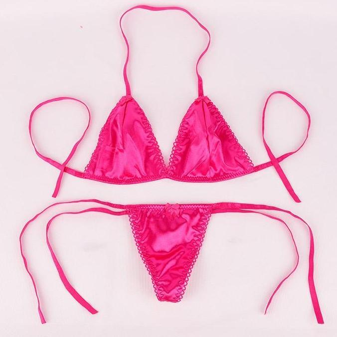 DR267 - Set lingerie Wanita Babydoll leher V Lingerie dan G String Bikini Bra B051