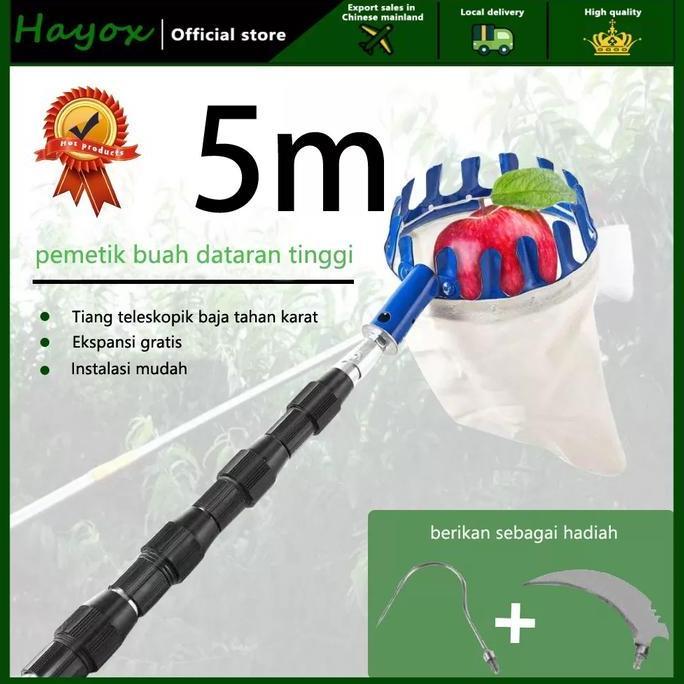 Promo Tongkat Galah Pemetik Buah Tinggi Telescopic Petik Paket Keranjang Set Diskon