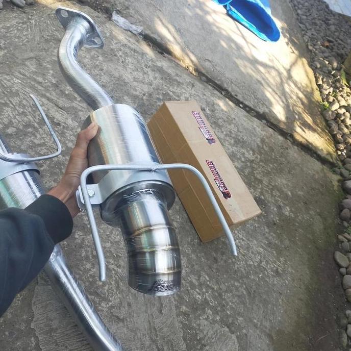 KNALPOT MOBIL BOLT ON BRIO SATYA MUFFLER JS RACING STAINLESS ORIGINAL DAN TERPERCAYA