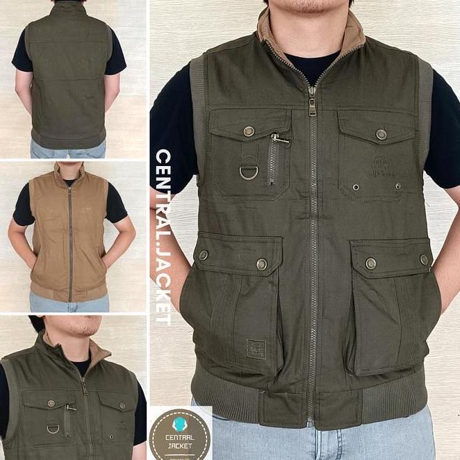 Rompi Jeep Pria Bolak Balik Rompi Kanvas Jeep Rompi Outdoor