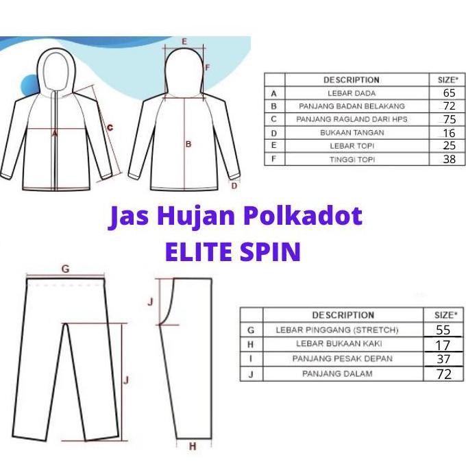 Jas Hujan Dewasa Baju Celana Motif Polkadot Raincoat Mantel Hujan SPIN