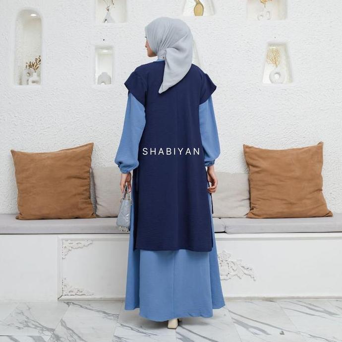 SHABIYAN-431 Gamis Wanita Set Dress Cardigan Panjang Muslimah (TERBAIK) (TERBARU) (TERMURAH)