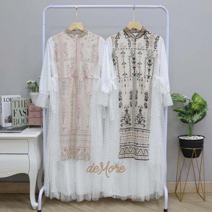 Murah Demore Maxi Valena2 Gamis Brukat Mewah Lebaran Dress Tutu Brukat Baju Muslim Wanita Kondangan 
