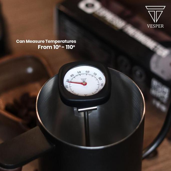 Vesper thermometer espresso coffee milk with black rubber / thermometer dapur alat ukur suhu tempera