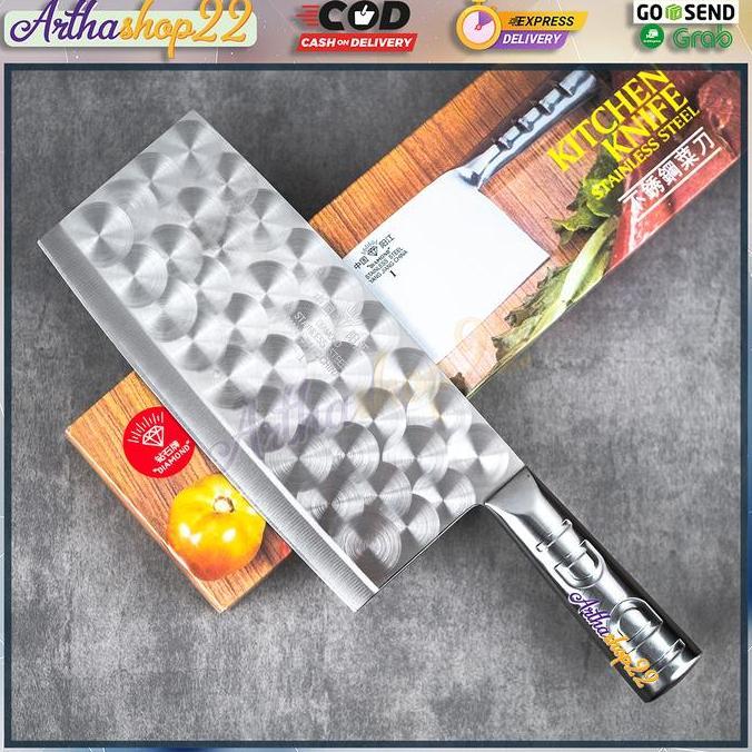 Golok Daging Diamond Stainless Steel Dapur Potong Cincang