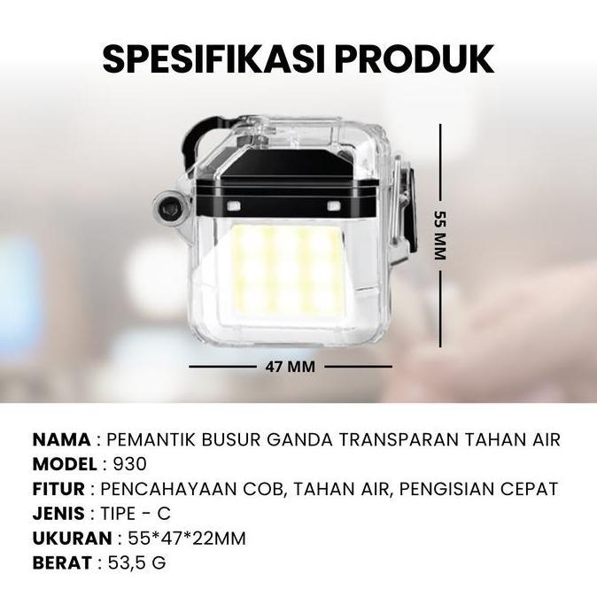 Macis Elektrik USB Cas Korek Api Bara LED Mini Senter Waterproof Portable