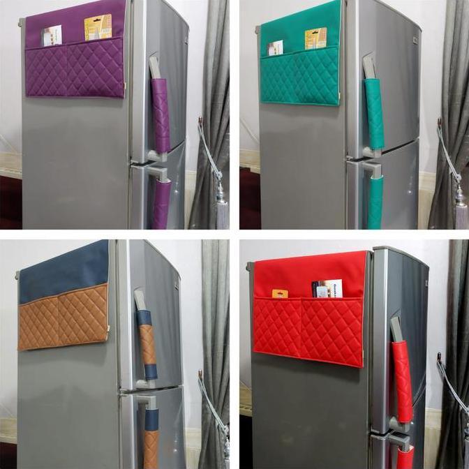 Satu Set Sarung Alas Taplak Kulkas ( 1 Alas + 2 cover Gagang ) Kulit