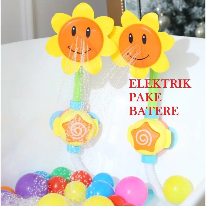Shower Elektrik Mandi Sunflower Mainan Mandi  Anak Dan Bayi Motif Unik Matahari