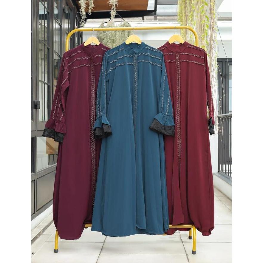 Murah GALERI SICANTIK - Gamis Abaya Warna Burgundy dan Maroon Model Mayung Kombinasi Payet Mewah Ter