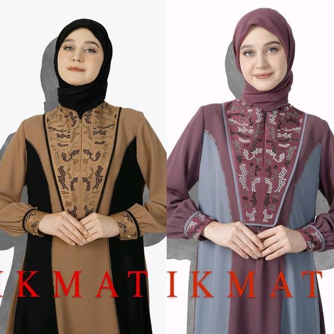 Murah Neniku Abaya Hikmat Fashion A7833 Purple & Brown Non COD