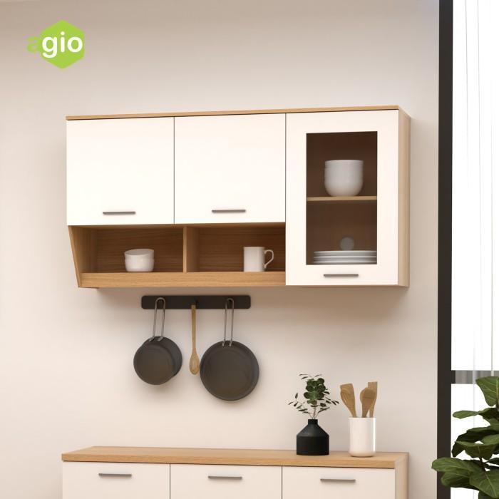 CUCI GUDANG Oggi - Kitchen Set 3 Pintu Kayu / Lemari Rak Atas Dapur / Kitchen Set Dapur Aesthetic / 