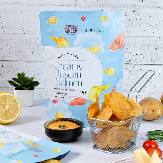 Creamy Tuscan Salmon Potato Chips Munching Queen 90Gr