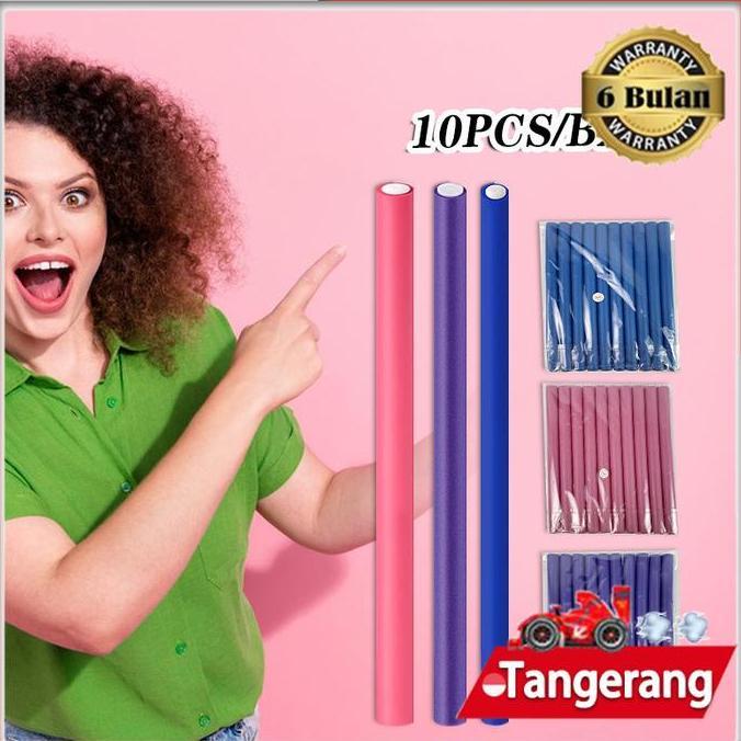 SIMATEKNO 10pcs Roll Sosis Rambut / Rotto Keriting Rambut / Alat Keriting Curly