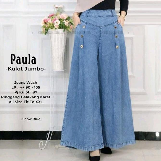 Willply Celana Kulot Paula Jumbo Palazzo/Kulot Payung Jeans Premium