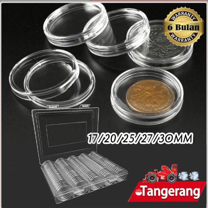 SIMATEKNO 100pcs Kapsul Koin Bulat / Kotak Penyelenggara Koleksi Kapsul Koin / Kotak Penyimpanan Koi
