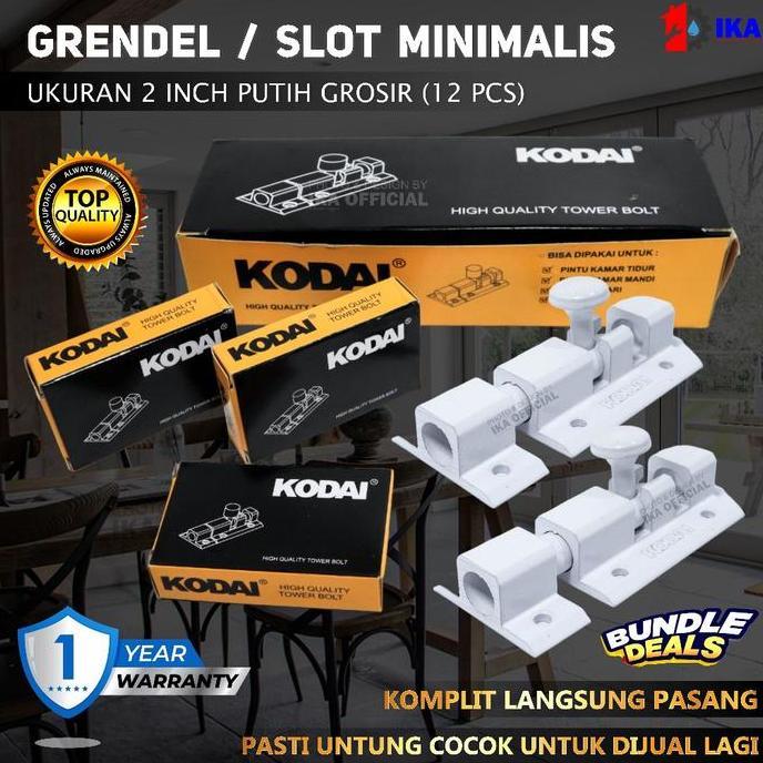 GRASSSTEKNO (12 pcs) GROSIR Grendel 2" Slot Gembok Pengunci Pintu Rumah Kuat Anti Karat Dan Awet / T