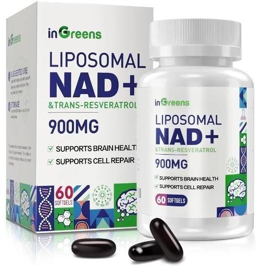 Ingreens 900 Mg Liposomal Nad+ Supplement With Trans Resveratrol 300 Mg, Replaces Nmn, Superior Abso