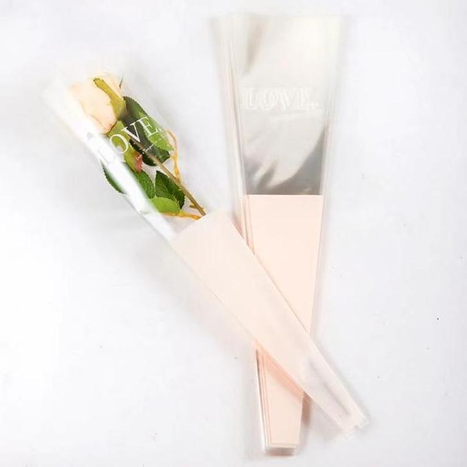 FYODORU 50Pcs Plastik Buket Bunga Wrapping Plastik Untuk Buket Mawar Rose Plastik Bungkus Bunga