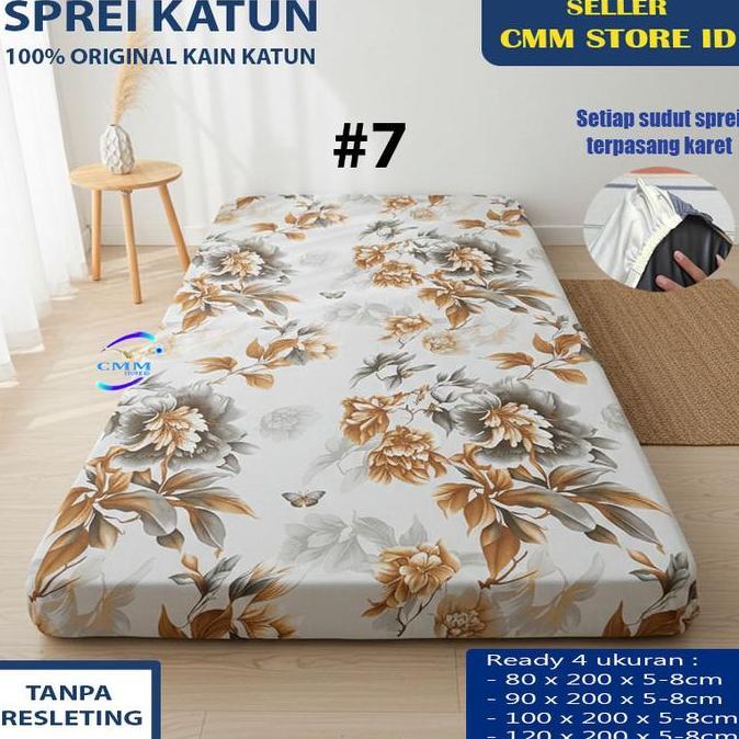Sprei Katun Kasur Lantai Sprei Travel Bed Sprei Motif Single
