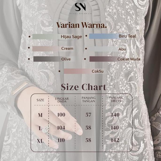 Shalu Nisabila - Dzafina Gamis Dress Gaun Panjang Mewah Brokat Tile Baju Muslimah Brukat Tile Wanita