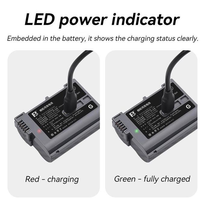 Fb Baterai En El15C 2600Mah Kapasitas Baru 7.4V Li-Ion Dengan Port Pengisian Daya Tipe-C Internal Un