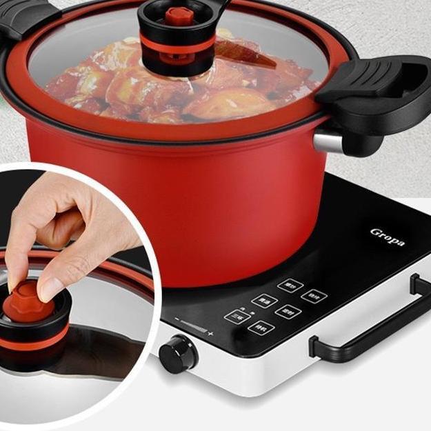 NEW - QME- Panci Presto Teflon Pressure Cooker Pot 3.5 Liter Melunakan Daging Lembut Anti Lengket Pa