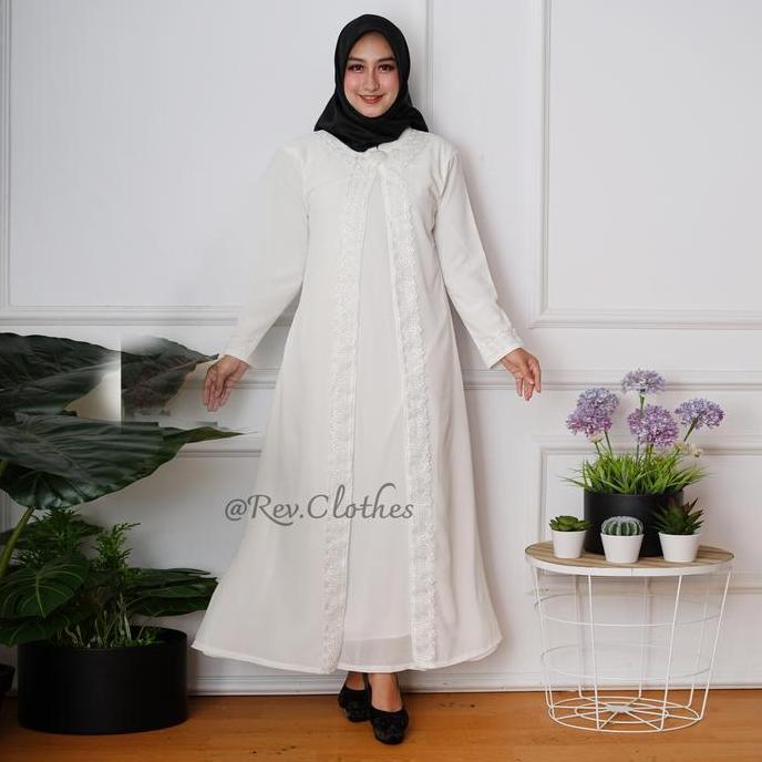 Baju Gamis Wanita Putih Exlusive Gamis Umroh Wanita Muslim Panjang