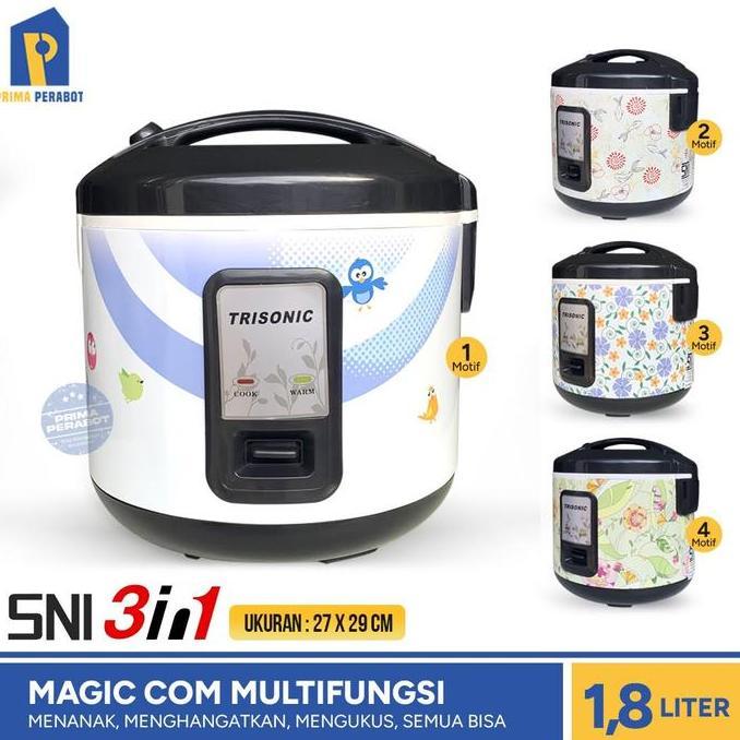 TERLARIS - Magic Com Penanak Nasi Rice Cooker 1.8 L Trisonic Listrik