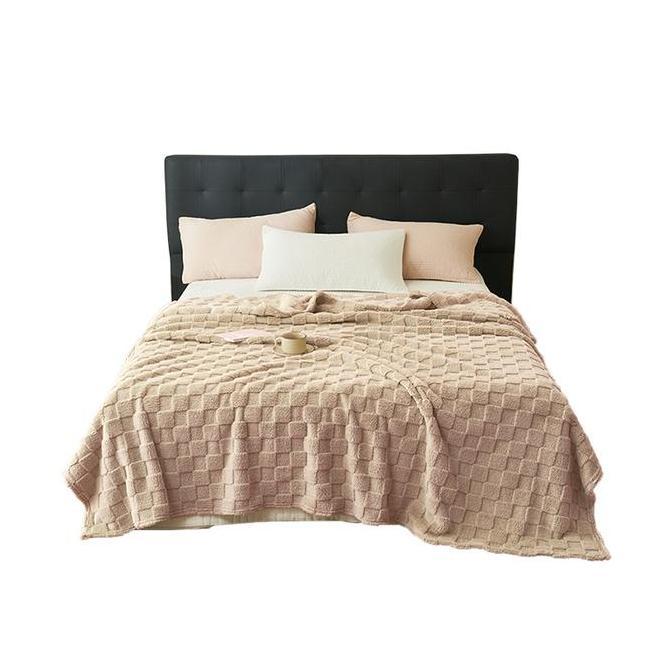 Selimut Bulu Dewasa Jumbo Motif Waffle Rajut King Size 180x200cm - MT-10A SUM