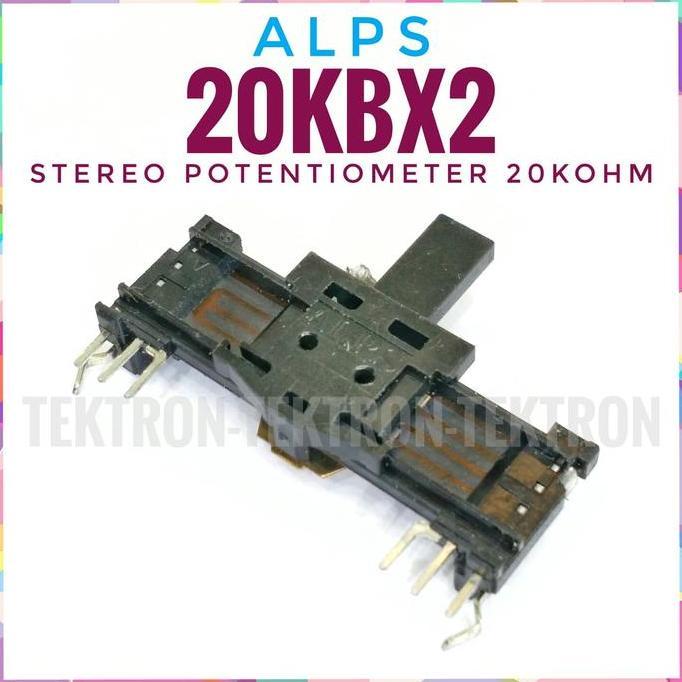 Diskon (1) ALPS 20KBX2 Potentiometer Geser 20Kohm 20 K potensio potentio asli ORI tek70n Segera Beli