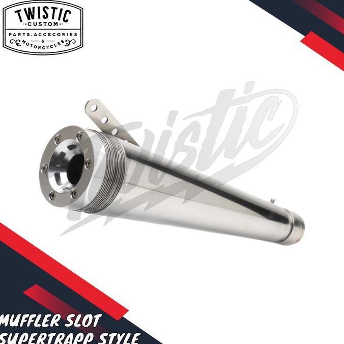 Knalpot Muffler Silencer Slip On Slot Supertrapp Style Motor Royal Enfield W175 W250 Sr400 Harley Tr