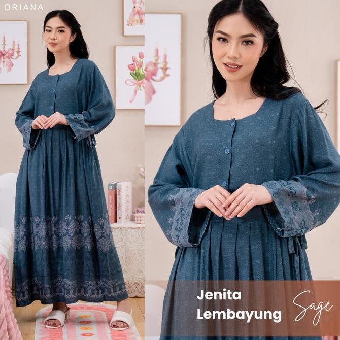 Oriana Dailywear Daster Busui Jenita Collection | Daster Lengan Panjang (TERBAIK) (TERBARU) (TERMURA