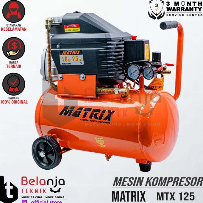 Grosir Matrix Compressor Portable 1 Hp 24L Mtx-125 Kompressor Angin Listrik
