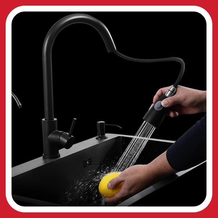 Wastafel Cuci Piring Kitchen Sink 6045 Black Stainless Sus 304 Single Bowl Paket Super Komplit Lengk